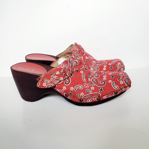 Gabriella Rocha bandana print mules sz. 8M red - Picture 3 of 11